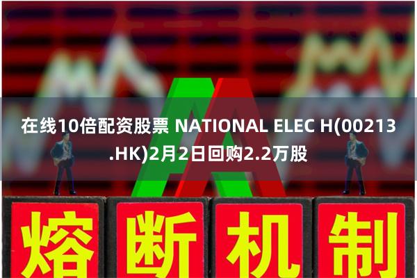 在线10倍配资股票 NATIONAL ELEC H(00213.HK)2月2日回购2.2万股