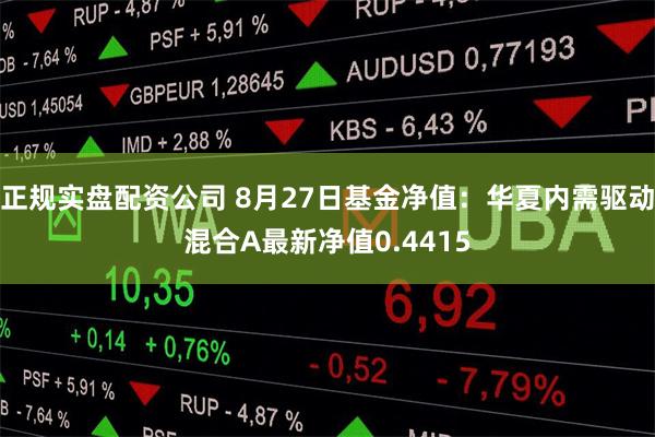 正规实盘配资公司 8月27日基金净值：华夏内需驱动混合A最新净值0.4415