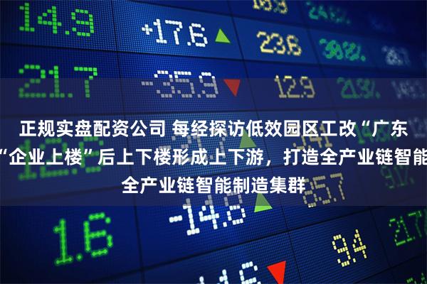 正规实盘配资公司 每经探访低效园区工改“广东样本”：“企业上楼”后上下楼形成上下游，打造全产业链智能制造集群